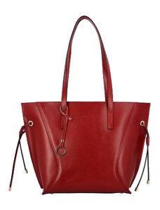 Dámska kožená kabelka červená - Delami Vera Pelle Arttika červená