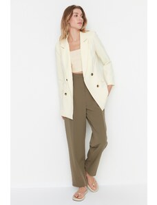 Trendyol Yellow Woven Lined Double Breasted Closeup Blazer Jacket