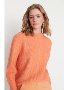 Trendyol Collection Salmon Wide Fit Soft Texture Základný pletený sveter