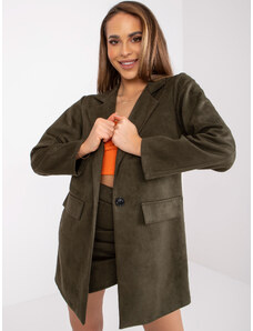 Basic Khaki dámske kabátové sako z ekologického semišu Irmina