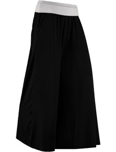 bonprix Úpletové nohavice culotte, po lýtka, farba čierna