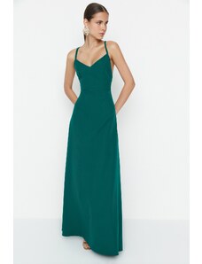 Trendyol Collection Zelené dlhé večerné šaty