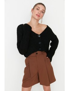 Trendyol Collection Čierny pletený sveter s mäkkou textúrou