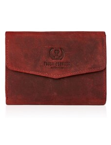 PAOLO PERUZZI Dámska kožená peňaženka s RFID | červená T-35-RD