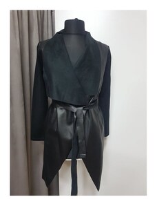 Katrin's Fashion Kabát dámsky koženkový ITALY