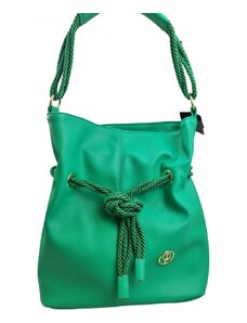 Katrin's Fashion Zelený Mešok kabelka s lanom Prestige