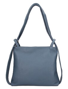 Dámska kožená batôžko-kabelka Italia Maria - tmavo modrá