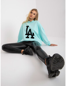 Fashionhunters Light blue hoodie with long sleeves