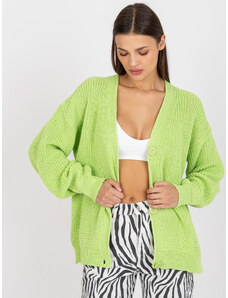 Basic Svetlo-zelený kardigánový oversize sveter na gombíky