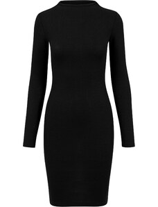 UC Ladies Dámske rebrované šaty URBAN CLASSICS - čierne