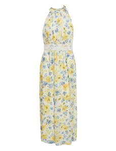 VILA Letné šaty 'Micada' svetlomodrá / žltá / horčicová / biela