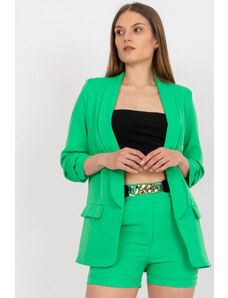MladaModa Elegantná súprava šortiek a saka model 84106 zelená