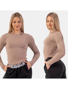 NEBBIA - Dámske tričko s dlhým rukávom z organickej bavlny 415 (brown)