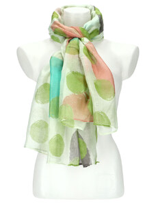 Cashmere Letná dámska farebná šatka s bodkami 180x72 cm zelená