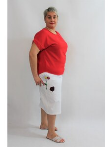 Turecko Biela riflová sukňa s lienkou
