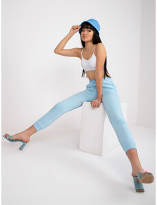 Fashionhunters Basic Light Blue Sweatpants with Shail Bindings