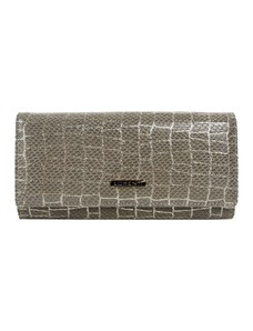 Fashionhunters Grey elongated leather wallet