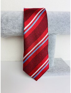 Webmoda Pánska sivo-červená saténová úzka kravata