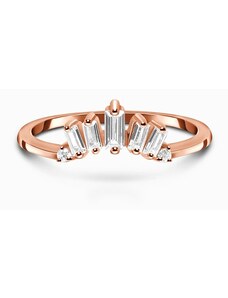 Royal Exklusive Royal Fashion prsteň Korunka s drahokamami topazy 14k ružové zlato Vermeil GU-DR8347R-ROSEGOLD-TOPAZ