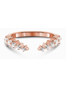 Royal Exklusive Royal Fashion prsteň Otvorený s drahokamami topazy 14k ružové zlato Vermeil GU-DR8351R-ROSEGOLD-TOPAZ