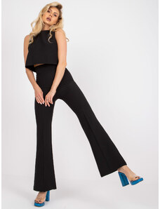 Fashionhunters Elegant black ensemble with high-waisted trousers