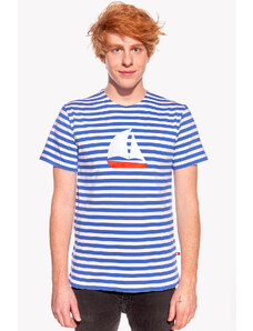 Piskacie Pánske tričko s loďkou, farba pásik modrý, veľkosť xs