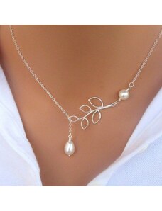 STYLCO Elegantný náhrdelník s vetvičkou a perlami ATGGSKU220436