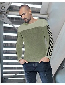 Fashionformen Zaujímavý melírovaný pánsky sveter so vzorom LAGOS 2369
