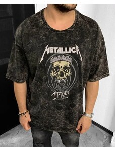 Fashionformen Vyšúchané pánske tričko Black Island Metallica béžové