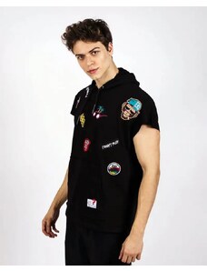 Fashionformen Čierne pánske tričko s kapucňou OX Original