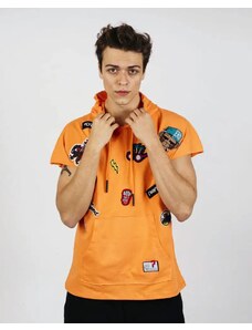Fashionformen Oranžové pánske tričko s kapucňou OX Original