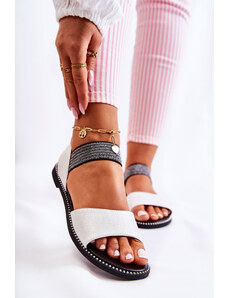 Basic Šedo-biele sandále