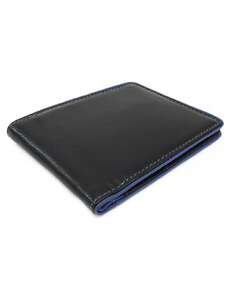 Arwel Modročierna pánska kožená peňaženka s klipom Yahweh