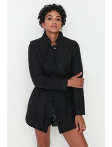 Trendyol Collection Vlnený kabát s čiernym pásom