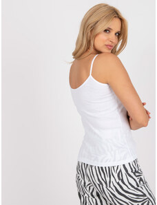 Fashionhunters White top with lace on thin shoulder straps