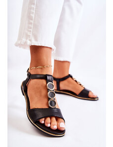Kesi Women's classic sandals with decorative strap Black Terrine