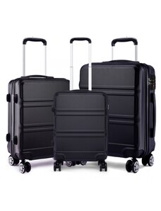 Konofactory Čierna sada luxusných kufrov s TSA zámkom "Travelmania" - veľ. M, L, XL