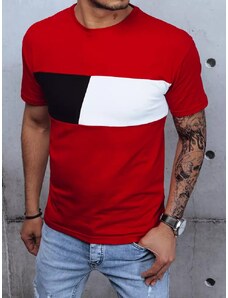 Buďchlap Štýlové kontrastné tričko v červenej farbe