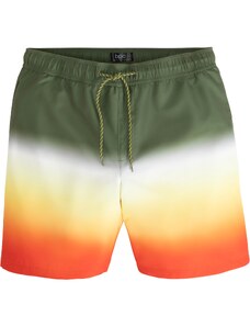 bonprix Plážové šortky s farebným prelivom z recyklovaného polyesteru, farba zelená
