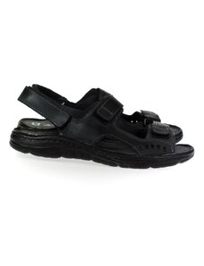JOHN-C Pánske kožené čierne sandále TISO