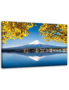 Gario Obraz na plátne Hora Fuji, jazero a žlté listy Rozmery: 60 x 40 cm