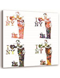 Gario Obraz na plátne Banksy nástenná maľba I love New York, koláž Rozmery: 30 x 30 cm