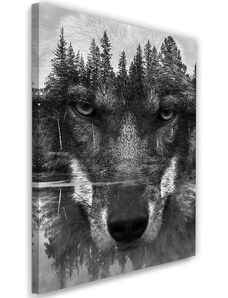 Gario Obraz na plátne Čierny vlk abstraktný Rozmery: 40 x 60 cm