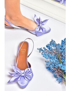 Fox Shoes Dámske baleríny z fialovej saténovej látky