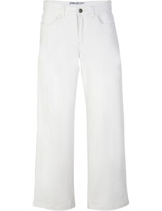 bonprix Strečové džínsy, široké, po členky, farba biela, rozm. 42
