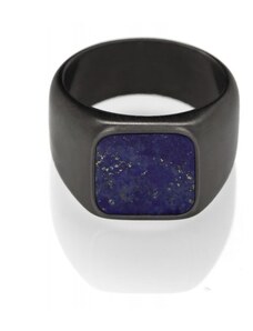Lápis lazuli prsteň pre mužov - čierny Trimakasi
