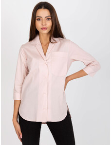 BASIC Svetloružová košeľa s dlhým rukávom -LK-KS-508516.28X-light pink
