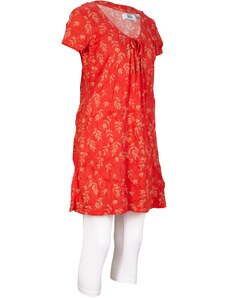 bonprix Šaty a Capri legíny z recyklovateľného polyesteru (2 ks), farba červená, rozm. 36/38