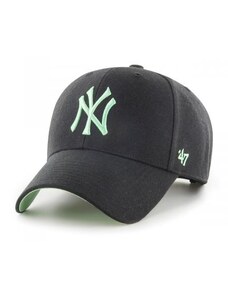 47 Brand Čierna šiltovka Yankees so zeleným logom