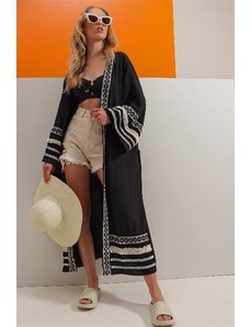 Trend Alaçatı Stili Kimono a kaftan - Čierna - Bežný strih